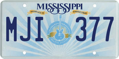 MS license plate MJI377