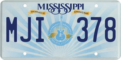 MS license plate MJI378