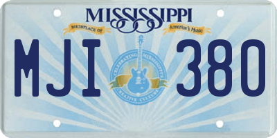 MS license plate MJI380
