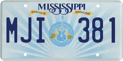 MS license plate MJI381