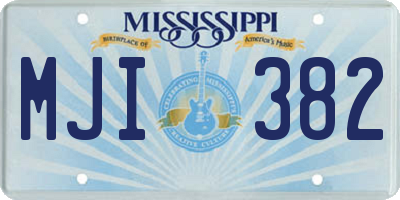 MS license plate MJI382