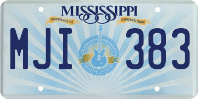 MS license plate MJI383