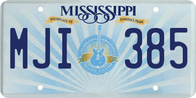 MS license plate MJI385