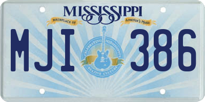 MS license plate MJI386