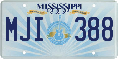 MS license plate MJI388