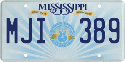 MS license plate MJI389