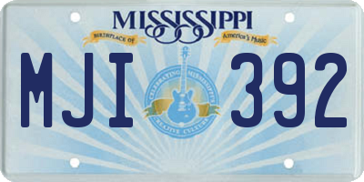 MS license plate MJI392