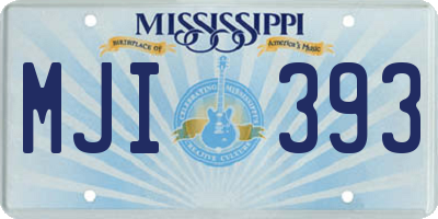 MS license plate MJI393