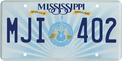 MS license plate MJI402