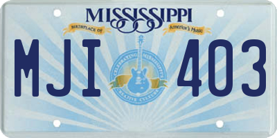 MS license plate MJI403
