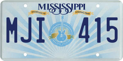 MS license plate MJI415