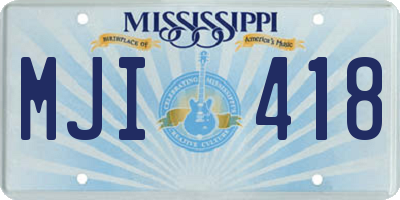 MS license plate MJI418