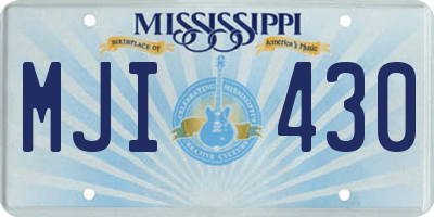 MS license plate MJI430