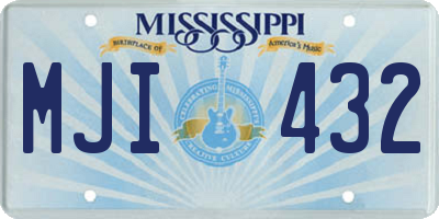 MS license plate MJI432