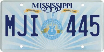 MS license plate MJI445