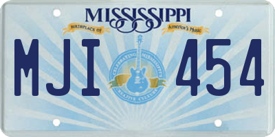 MS license plate MJI454