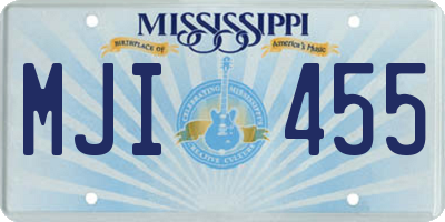 MS license plate MJI455
