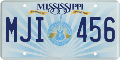 MS license plate MJI456