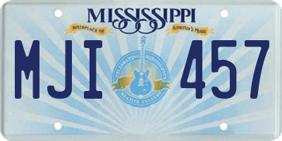 MS license plate MJI457