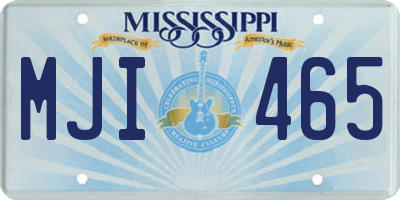 MS license plate MJI465