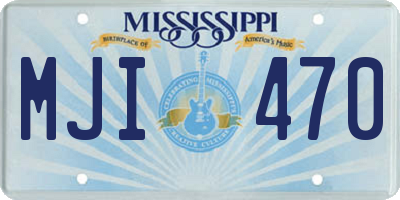 MS license plate MJI470