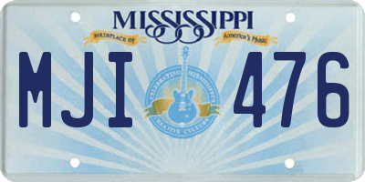 MS license plate MJI476