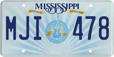 MS license plate MJI478