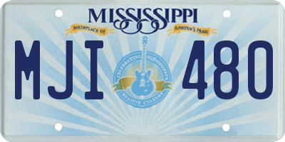 MS license plate MJI480