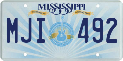 MS license plate MJI492