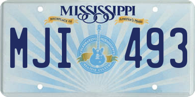 MS license plate MJI493