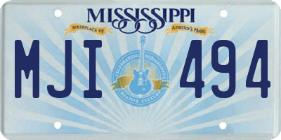 MS license plate MJI494