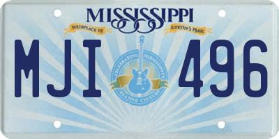 MS license plate MJI496