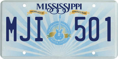 MS license plate MJI501