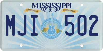 MS license plate MJI502