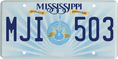 MS license plate MJI503