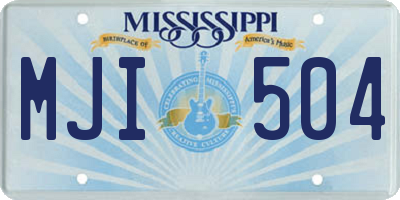 MS license plate MJI504