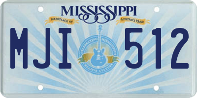 MS license plate MJI512