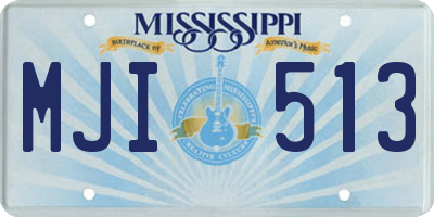 MS license plate MJI513