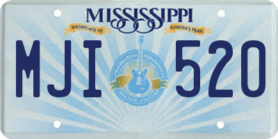 MS license plate MJI520