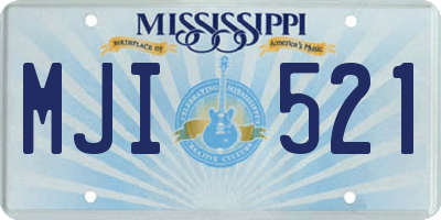 MS license plate MJI521