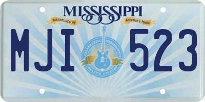 MS license plate MJI523