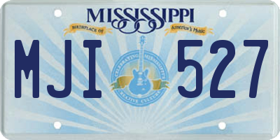 MS license plate MJI527
