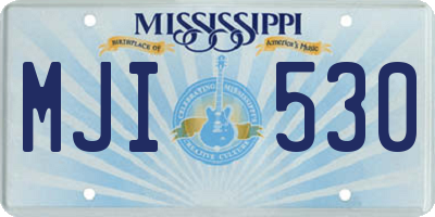 MS license plate MJI530