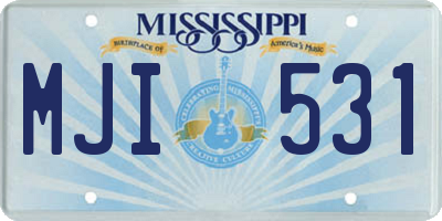 MS license plate MJI531