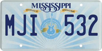 MS license plate MJI532