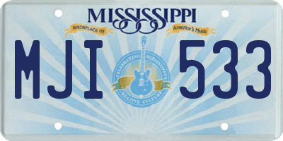 MS license plate MJI533