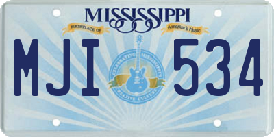 MS license plate MJI534