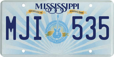MS license plate MJI535