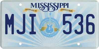 MS license plate MJI536