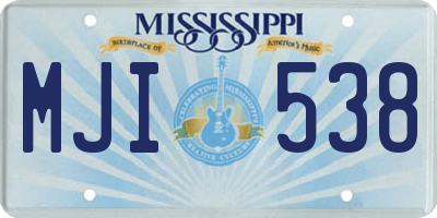 MS license plate MJI538